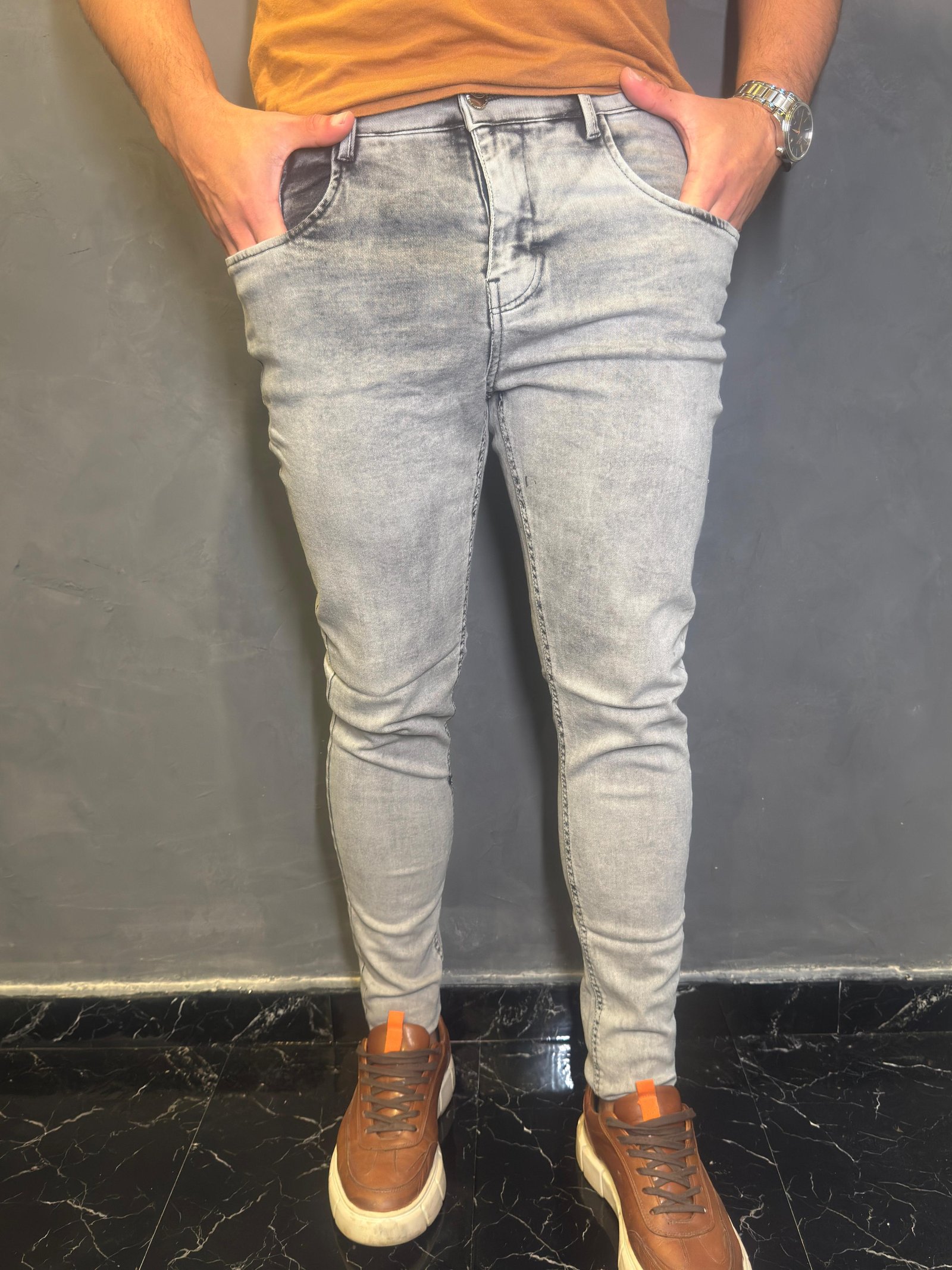Calça Jeans Marmorizado